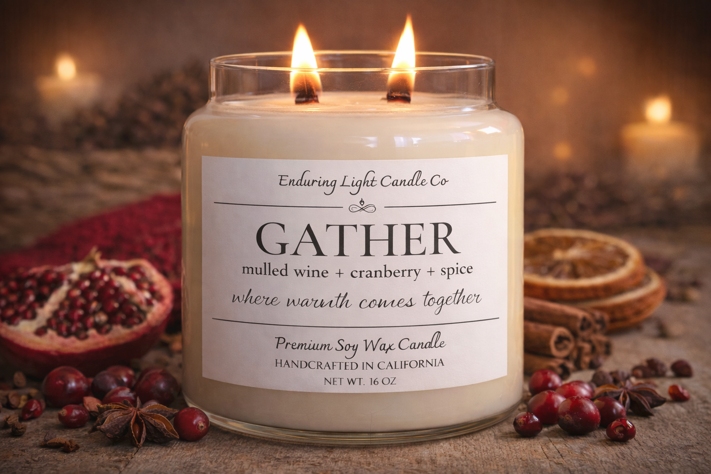 GATHER | Wood Wick Premium Soy Candle