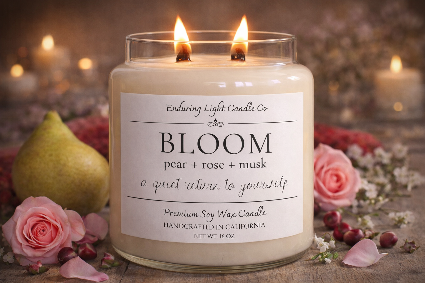 BLOOM | Wood Wick Premium Soy Candle